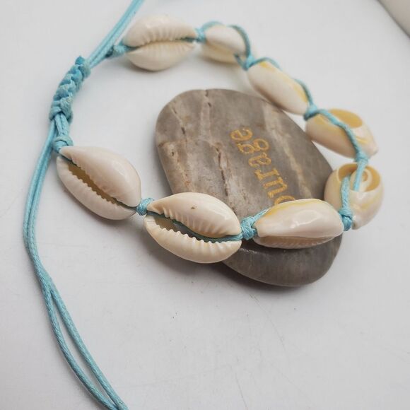 Cowrie shell authentic twine bracelet beach babe boho vibe bohemian jewelry - Picture 2 of 2